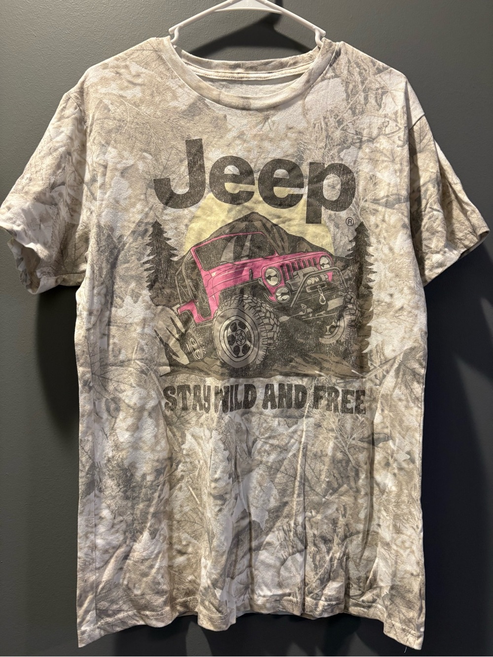 Jeep Short-Sleeve Tee with Pink Jeep Graphic